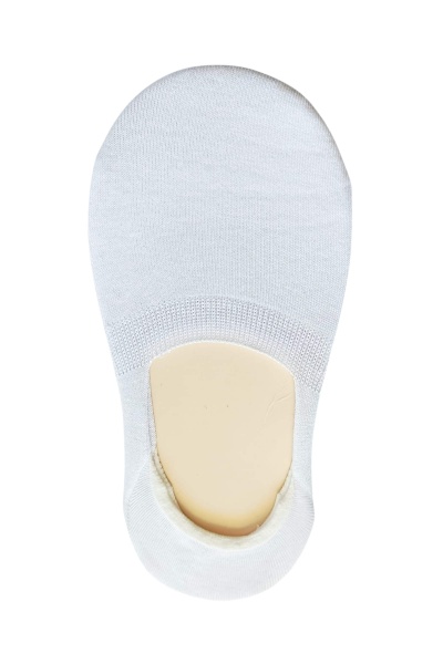 Talpica low-cut alba, cu insertie silicon antialunecare la calcai