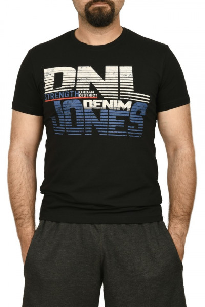 Tricou barbat cu imprimeu DNL DENIM, negru