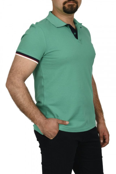 Tricou polo cu doi nasturi, Glo Story, verde