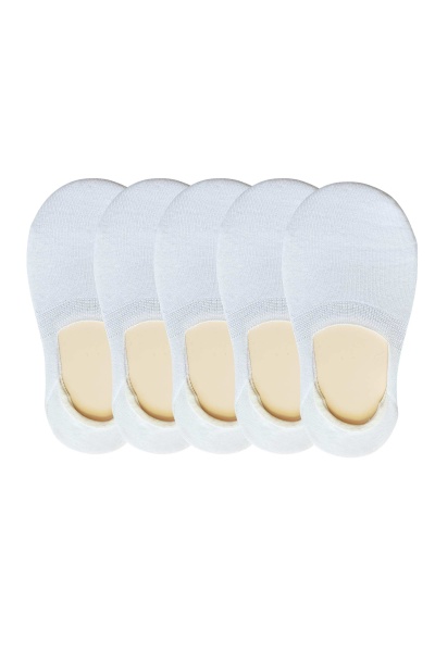 Talpica low-cut alba, fara cusaturi, din tricot fin, cu profil foarte jos