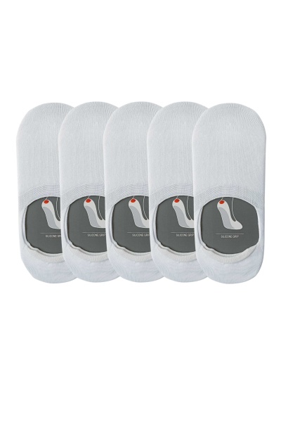 Talpici low-cut barbati Basic White – set de 5 perechi
