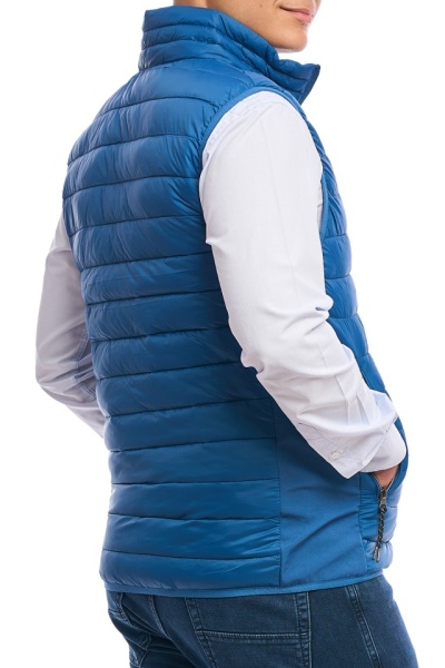 Vesta barbati subtire, Urban fit, albastru denim - Img 4
