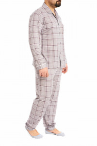 Pijamale barbatesti cu nasturi si guler, Breeze, gri - Img 2