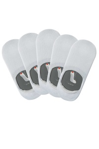 Set de 5 talpici low-cut albe asezate in evantai