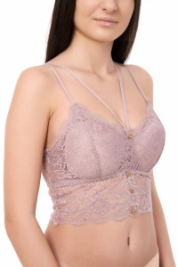 Bustiera bralette din dantela, Vivien, purple lilac