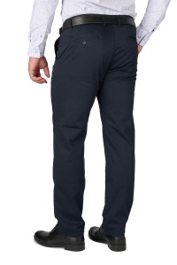 Pantaloni bleumarin cu talie medie și croială modernă, 4 buzunare funcționale