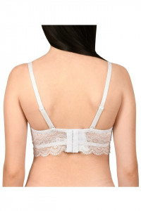 Sutien semi-corset, cu decolteu in 'V', Lemila, alb - Img 2