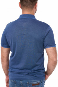 Tricou polo uni, Simenti, albastru denim - Img 3