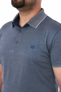 Tricou polo uni, Simenti, gray blue - Img 2