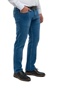 Blugi barbati Slim Fit, Ryder, albastru sage - Img 2