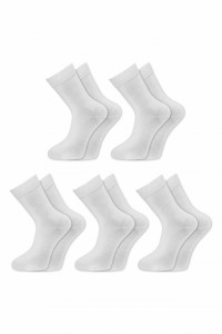 Set 5 perechi, sosete clasice barbati, alb