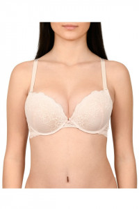 Sutien dantela, cupe buretate, Lemila, roz