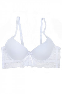 Sutien semi-corset, cu decolteu in 'V', Lemila, alb - Img 4