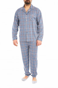 Pijamale barbatesti cu nasturi si guler, Breeze, albastru