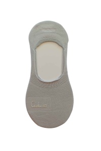 Talpica low-cut gri, fara cusaturi, din tricot fin, cu simbol cauciucat vizibil