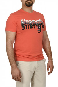Tricou barbat cu imprimeu STRENGTH, corai