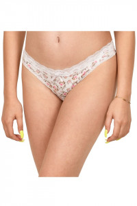 Chilot tanga cu imprimeu floral, Lemila, alb