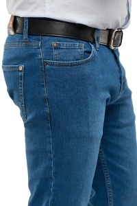 Blugi barbati Slim Fit, Ryder, albastru sage - Img 4