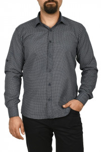 Camasa barbat, slim fit cu imprimeu, bleumarin