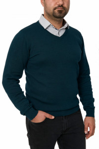 Pulover barbat in anchior, Glory, verde pin