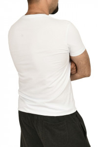 Tricou barbat cu imprimeu grafic, alb - Img 3