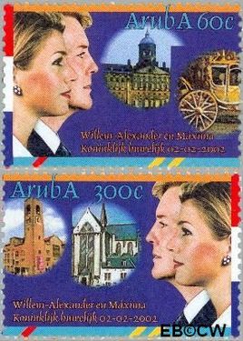 Aruba AR 281#282 2002 Huwelijk Alexander en Máxima Postfris