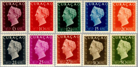 Curaçao CU 185#194 1948 Type 'Hartz' Gebruikt