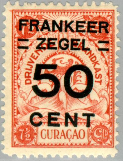 Curaçao CU -88 1927 Opdruk brandkast 50 op 750 Ongebruikt