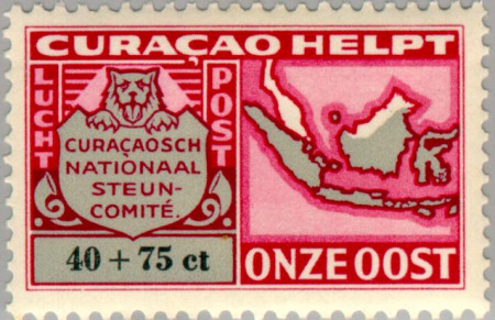 Curaçao CU LP67 1946 Curaçao helpt onze oost 40+75 Gebruikt