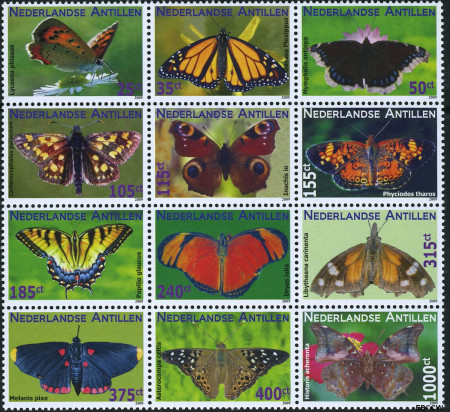 Ned. Antillen NA 1885#1896 ** Vlinders Postfris