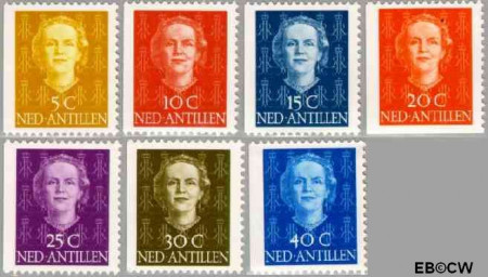 Ned. Antillen NA -604#610 ** Type 'En Face' met diadeem Postfris