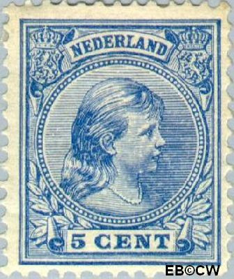Nederland NL 0035 1891 Koningin Wilhelmina- 'Hangend haar' Postfris 5