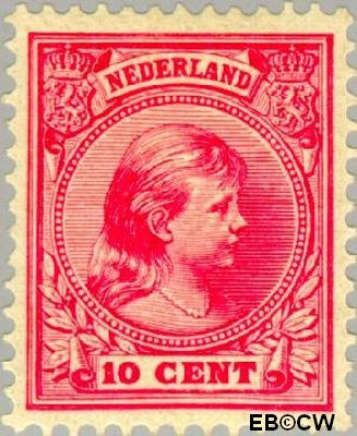 Nederland NL 0037 1891 Koningin Wilhelmina- 'Hangend haar' Ongebruikt 10