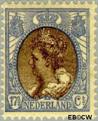 Nederland NL 0067 1910 Koningin Wilhelmina- 'Bontkraag' Gebruikt 17½