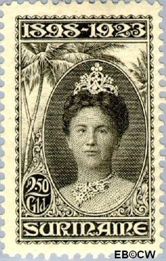 Suriname SU 109 1923 Regeringsjubileum Wilhelmina 1898-1923 Gebruikt 250