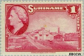 Suriname SU 220 1945 Wilhelmina en landschappen Gebruikt 1