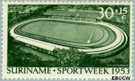 Suriname SU 311 1953 Opening stadion Paramaribo Gebruikt 30+15