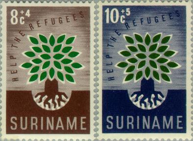Suriname SU 345#346 1960 Vluchtelingenjaar Postfris