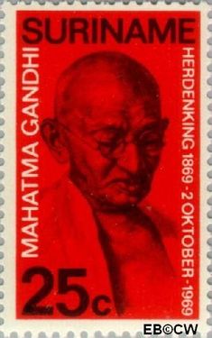 Suriname SU 519 1969 100e geboortedag Gandhi Gebruikt 25