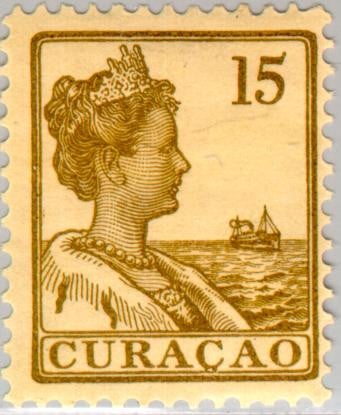 Curaçao CU -60 1915 Type 'Scheepje' 15 Gebruikt