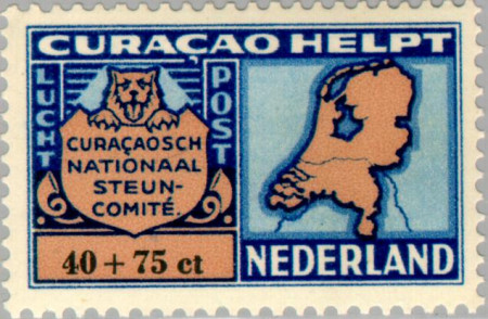 Curaçao CU LP59 1946 Curaçao helpt Nederland 40+75 Gebruikt