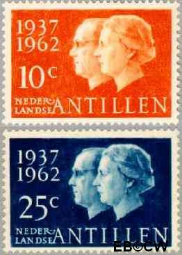Ned. Antillen NA -323#324 ** Huwelijksjubileum JuliaNA -en Bernhard Postfris