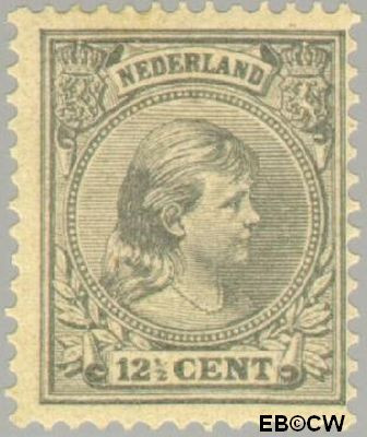 Nederland NL 0038 1891 Koningin Wilhelmina- 'Hangend haar' Ongebruikt 12½