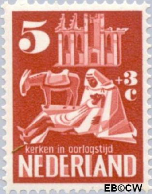 Nederland NL 0557 1950 Kerken in Oorlogstijd Gebruikt 5+3