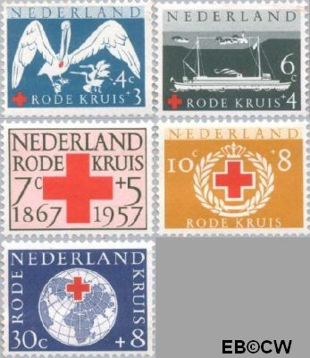Nederland NL 0695#699 1957 Rode Kruis Postfris