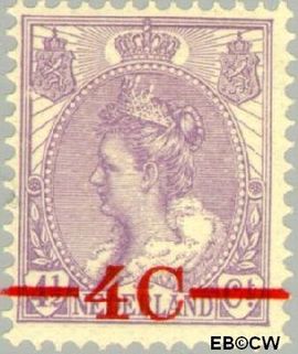 Nederland NL 106 1921 Koningin Wilhelmina- 'Bontkraag' Gebruikt 4#4½