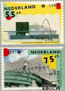 Nederland NL 1376#1377 1987 C.E.P.T.- Moderne architectuur Postfris