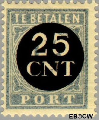 Nederland NL PT63 1923 Portzegel Gebruikt 25 op 1½