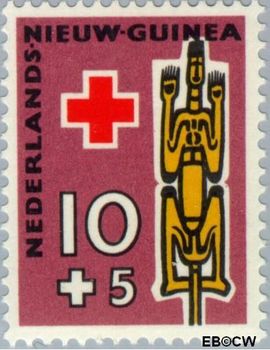 Nieuw-Guinea NG 50 1958 Voorouderbeelden Gebruikt 10+5
