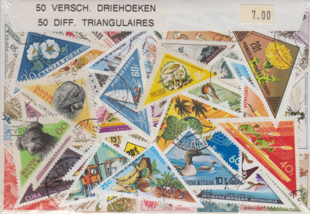 Postzegelpakket, 50 verschillende Driehoeken